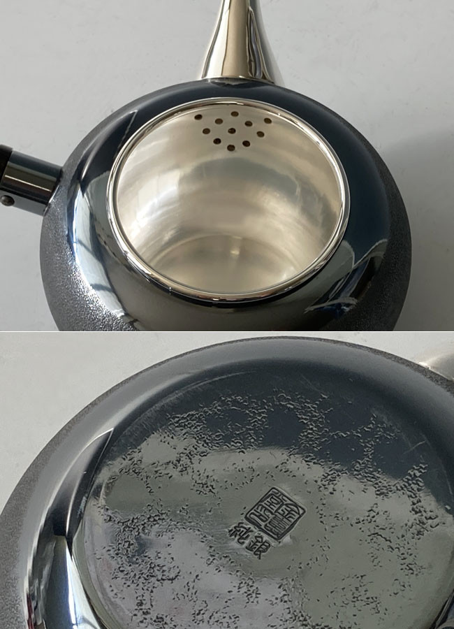 yk5sh-s, 橫手把純銀泡茶壺岩石肌理(大） 約0.2L 銀壺