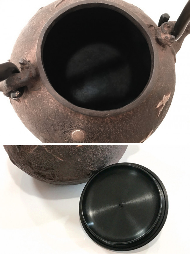 hn2734k, 日本梅泉模本銀月景蘭蟹圖般若勘渓作約1.5L, 鐵壺