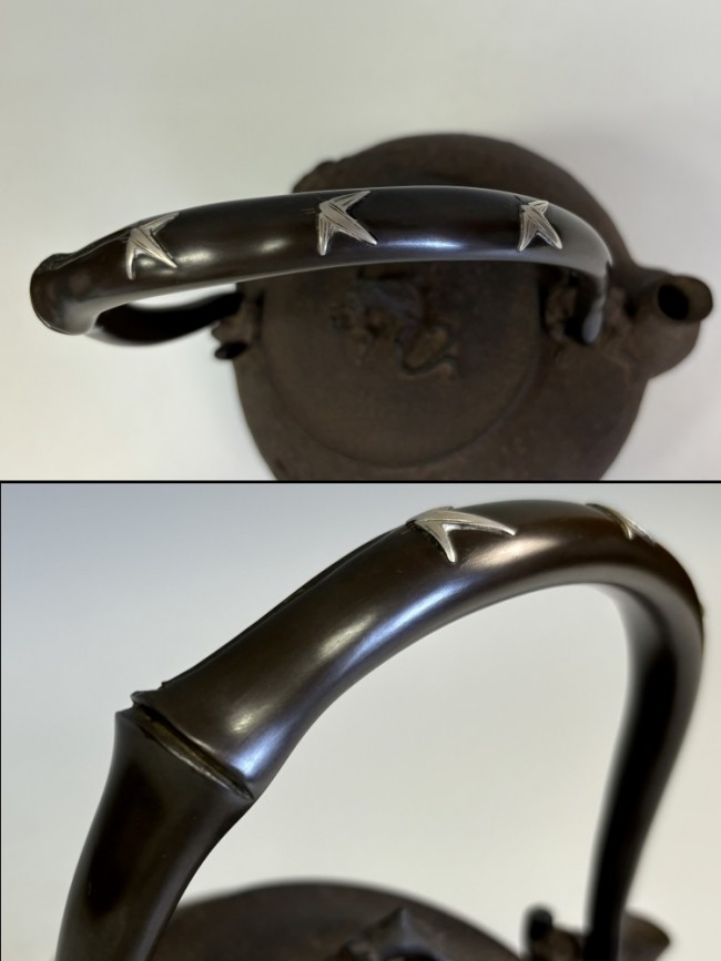 hn2797, 日本梅泉模本鄉間山水鐵壺般若勘渓作約1.3L 鐵壺