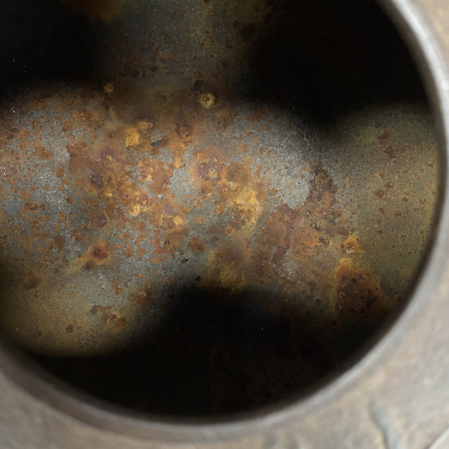 花瓶 　菊地熊治　正直 htb204, 13代菊地熊治作算珠形蘭花紋鐵壺昭和中期老壺收藏