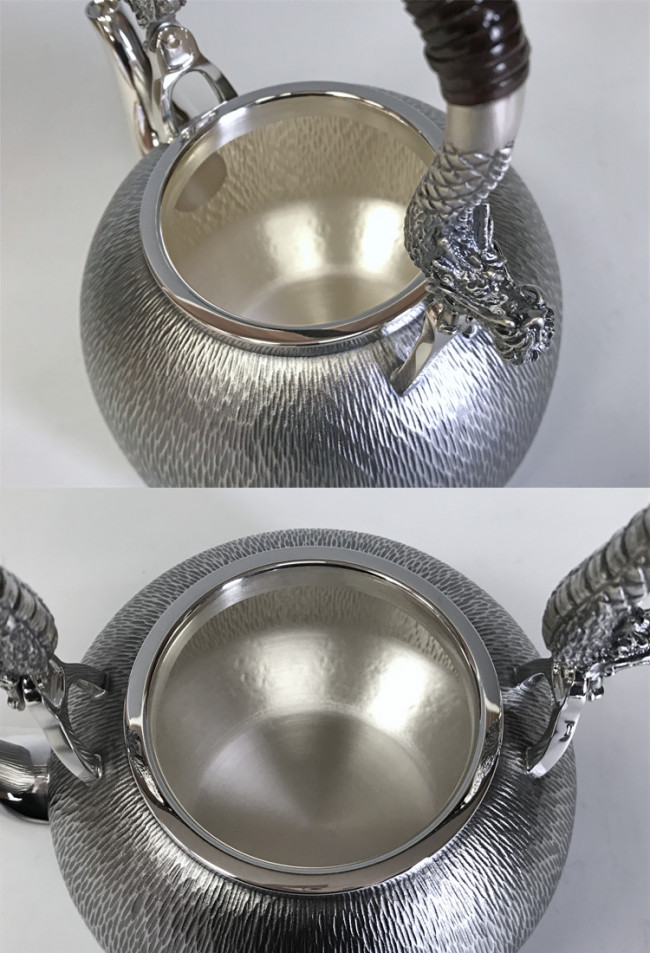 obg-n137, 大淵光則席紋龍提手純銀燒水壺約1.4L 純銀銀壺