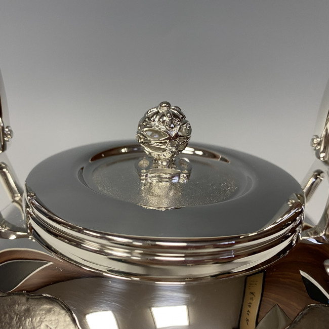 obg-n537, 大淵光則山水風景純銀銀壺約1.4L 純銀燒水壺