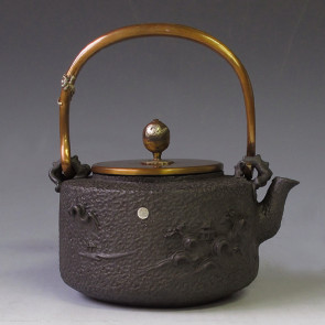壺　十八面取丸壺 obg-n116, 大淵光則作純銀泡茶壺吉祥松竹梅圖約0.2L 純銀銀壺