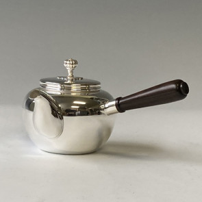 yk8s 純銀 橫手把 泡茶壺 亮面（大）黑檀木柄  約0.2L 銀壺