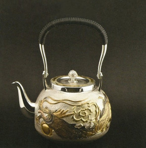 obg-n142, 大淵光則  騰龍圖 打出雕刻銀壺 約1.4L 純銀燒水壺 純銀銀壺