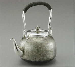 obg-n031, 大淵光則 純銀 銀壺 席紋 約1.4L 純銀 銀壺