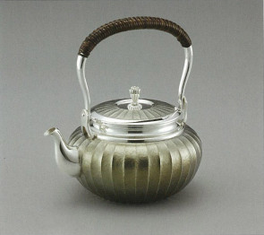 obg-n038, 大淵光則 純銀燒水壺 豎條紋 古典銀灰色 約0.8L 純銀 銀壺