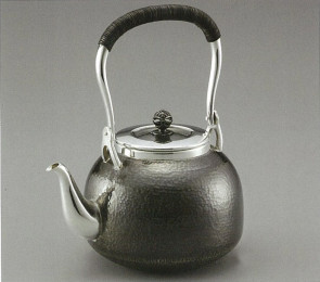 obg-n044, 大淵光則 純銀燒水壺 槌紋 約1.4L 純銀 銀壺