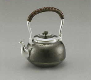 obg-n047, 大淵光則 純銀燒水壺 槌紋 松果摘 約0.8L 純銀 銀壺