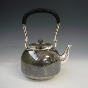obg-kg002, 大淵光則 槌紋 純銀燒水壺 約1.4L 純銀 銀壺 