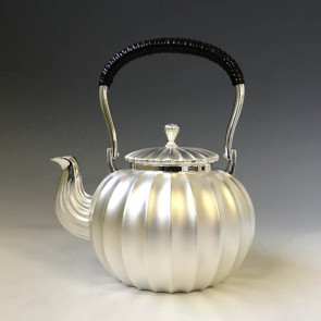 obg-n034,大淵光則 瓜形 純銀銀壺 約0.8L 純銀 燒水壺